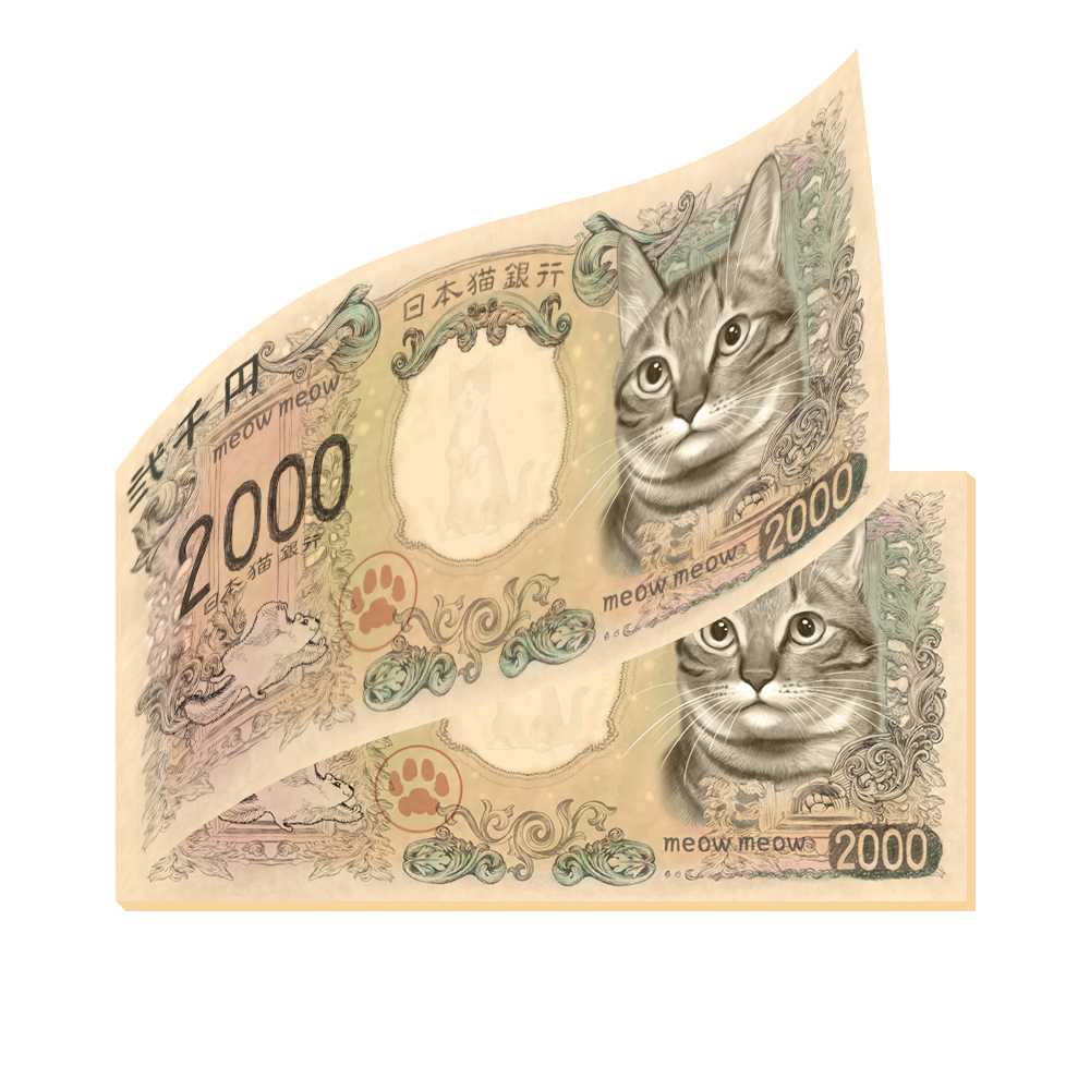 話題のかわいい新紙幣“猫の二千円札”も商品化！柴犬の千円札付き